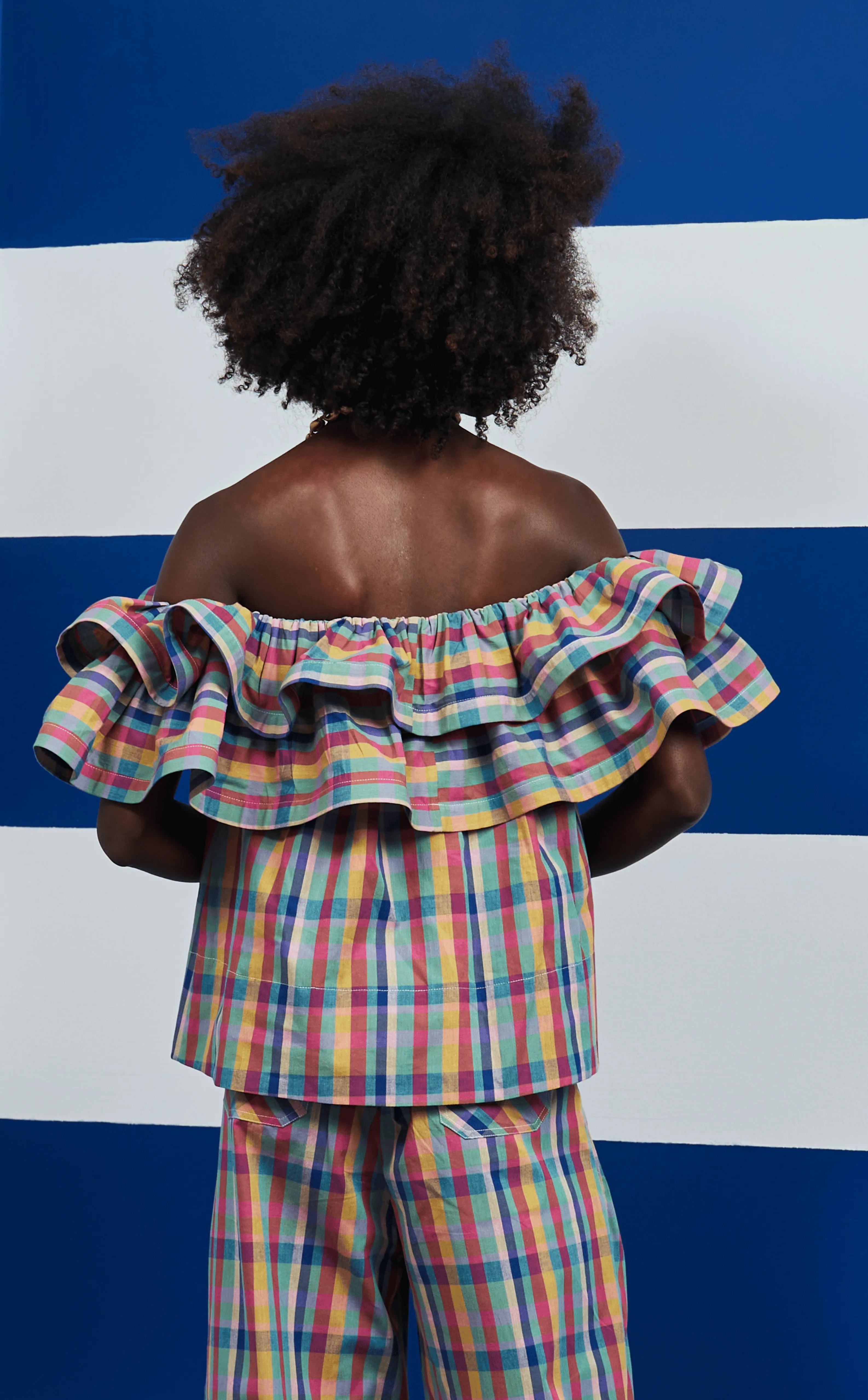 ANDORA TOP - PINK CHECKERED