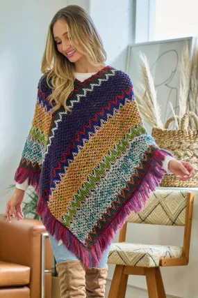 Boho Southwest Sweater Poncho