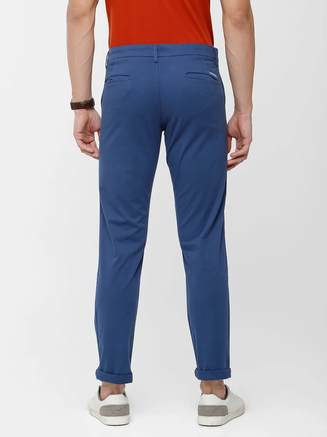 Classic Polo Mens Solid Moderate Fit Lt. Navy Trousers - Ares Lt. navy