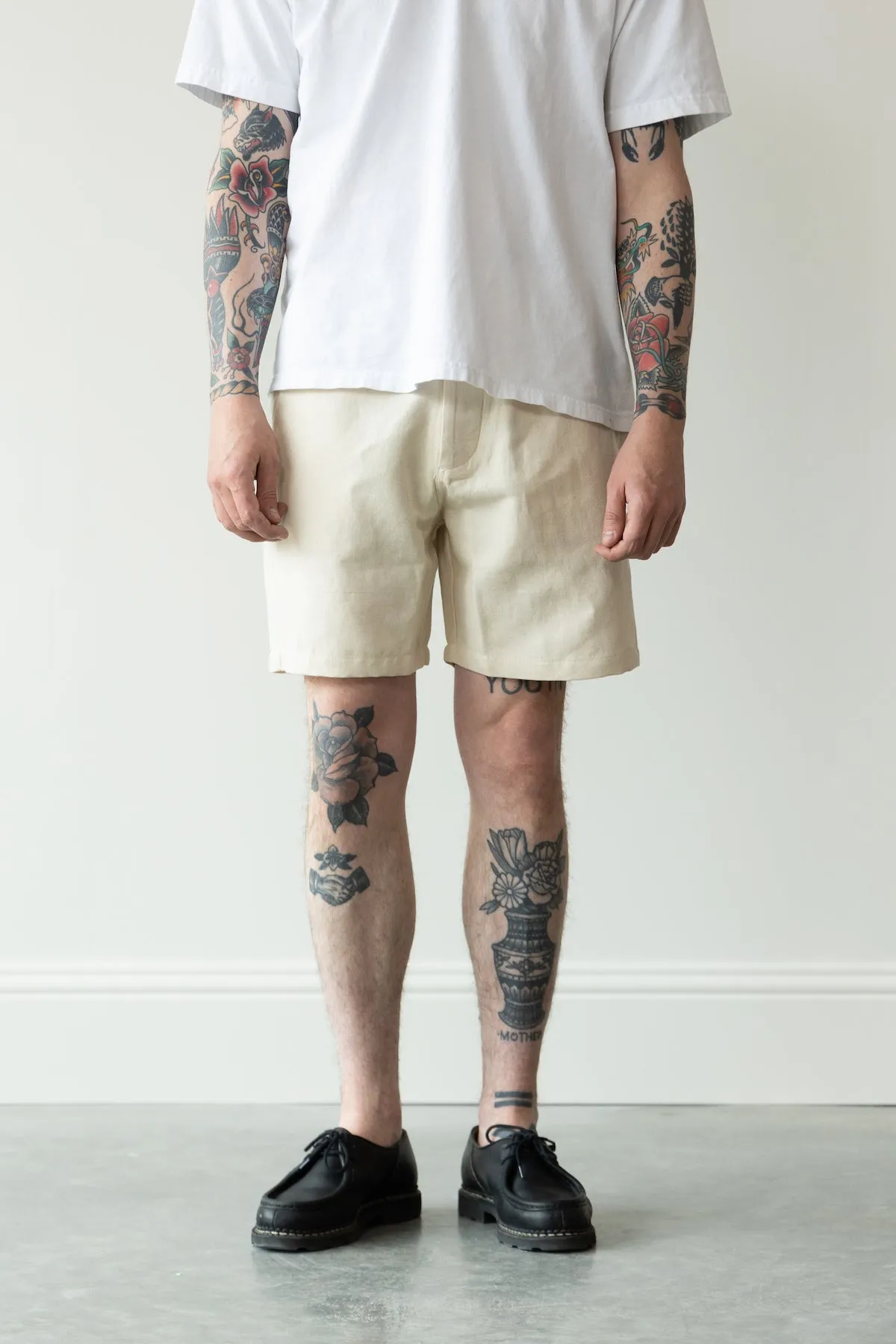 Cotton/Linen Shorts - Unbleached