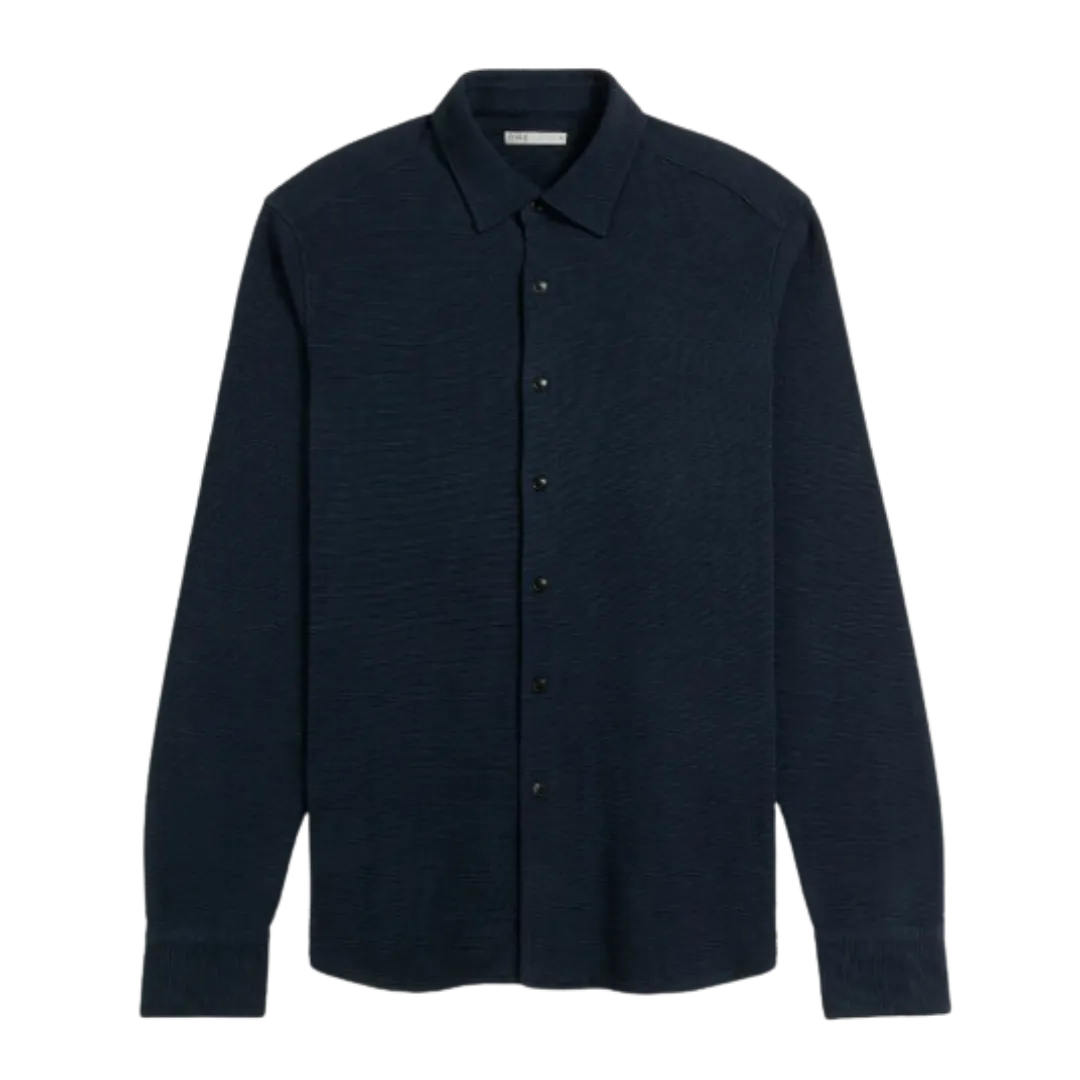 Darcy Slub Waffle Shirt - Navy