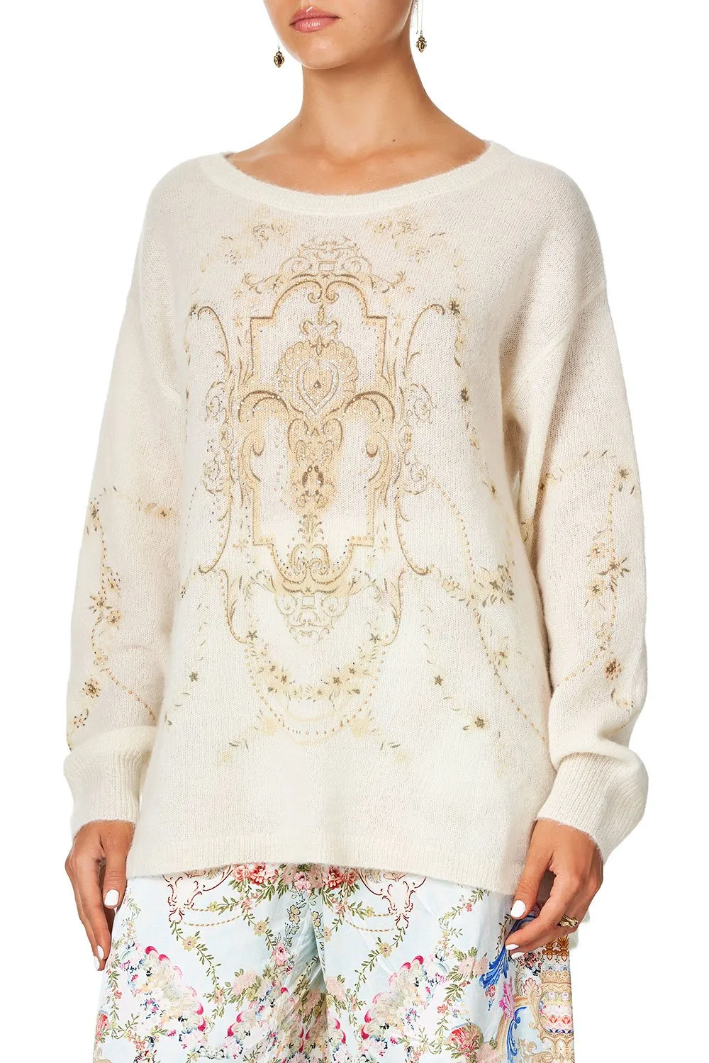 EMBELLISHED KNIT IVORY