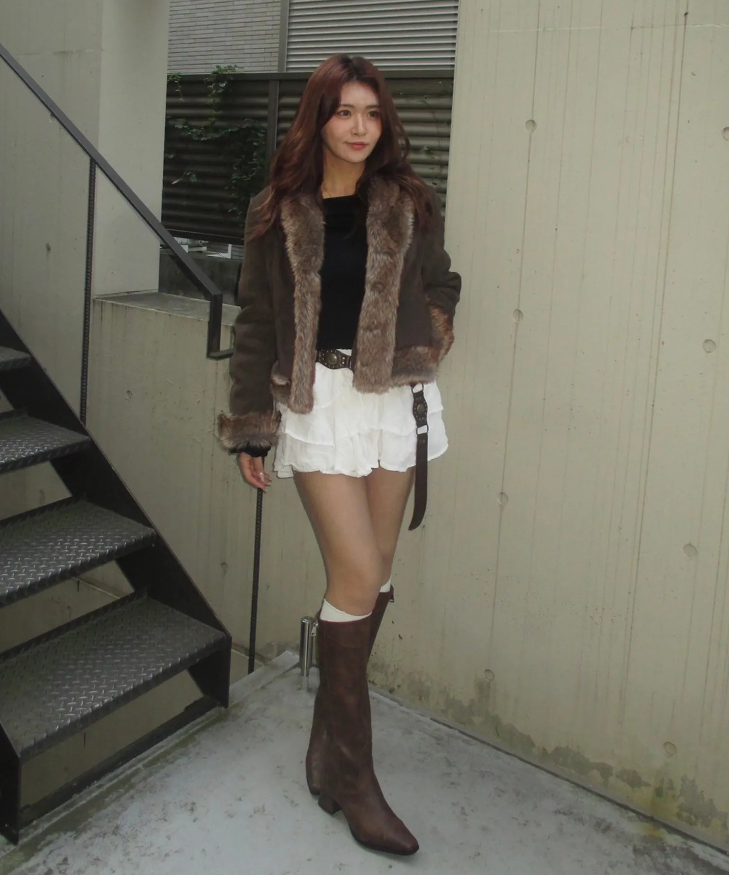 Fake mouton fur coat