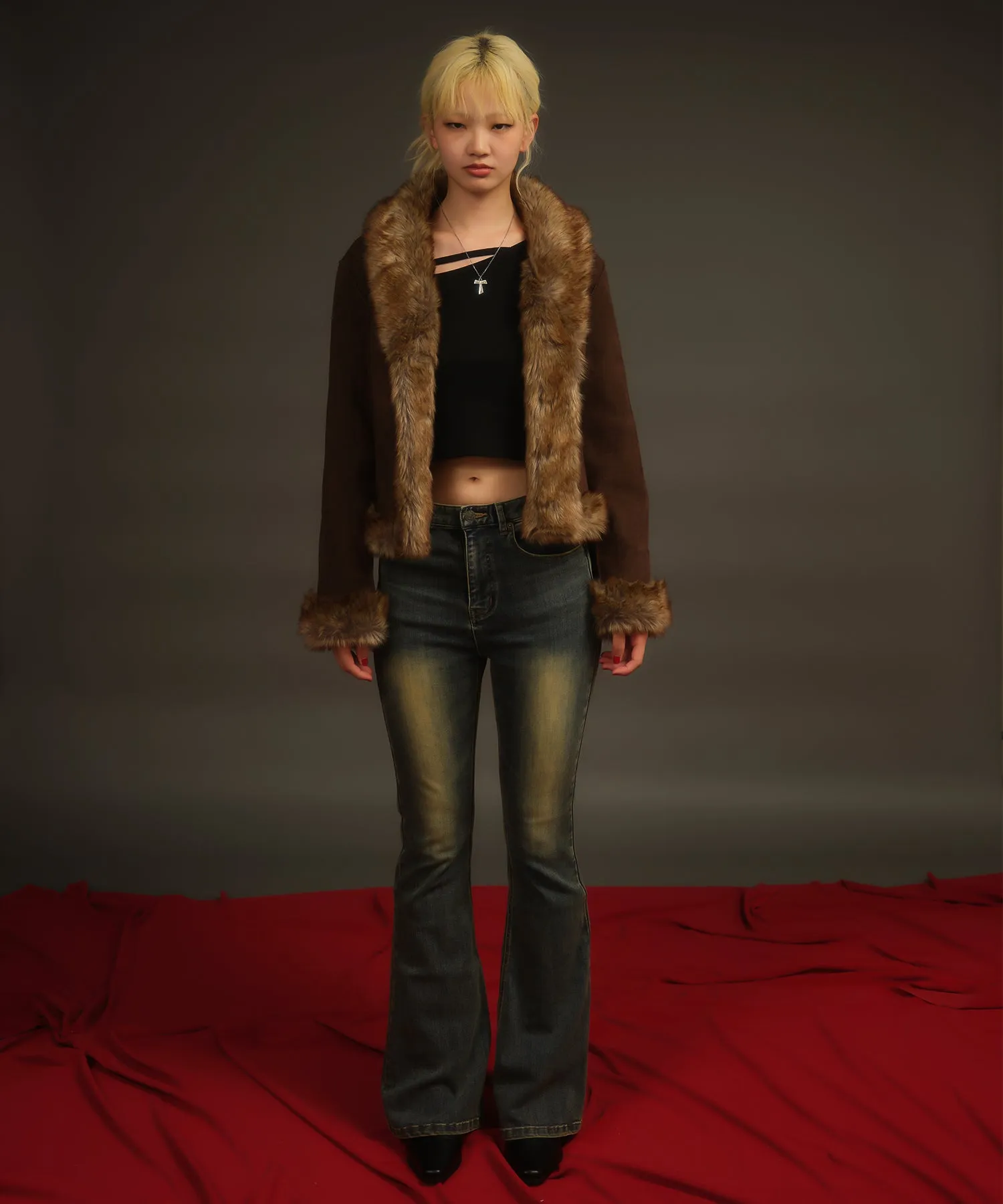 Fake mouton fur coat
