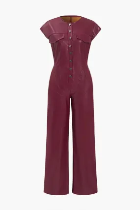 Fleur – Slim-fit design – Leather jumpsuit