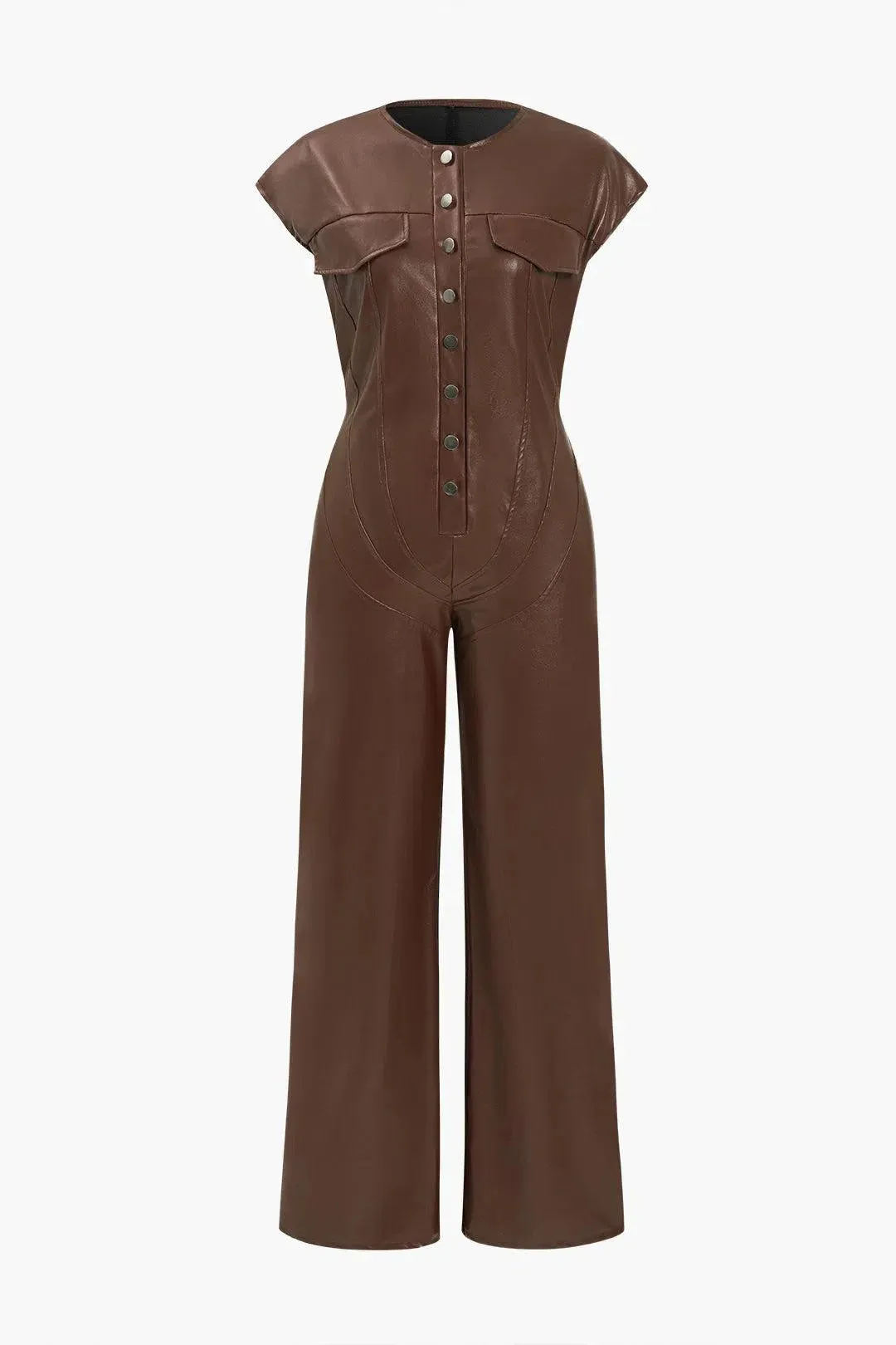 Fleur – Slim-fit design – Leather jumpsuit