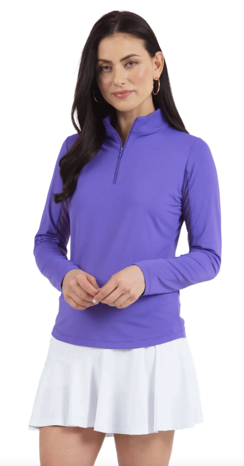 IbKul Solid Long Sleeve Mock Neck Top - 80000