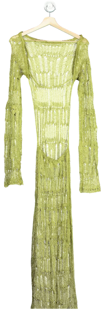Jaded Lime Green Knit Long Sleeve Maxi Dress XS