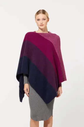 Mcdonald Ombre Poncho 5010 - Navy/Berry/Heather