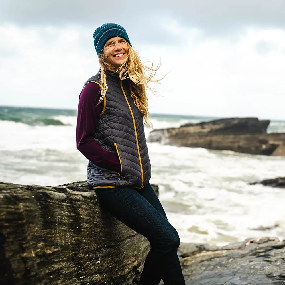Merino Stripe Beanie (Petrol/Charcoal)