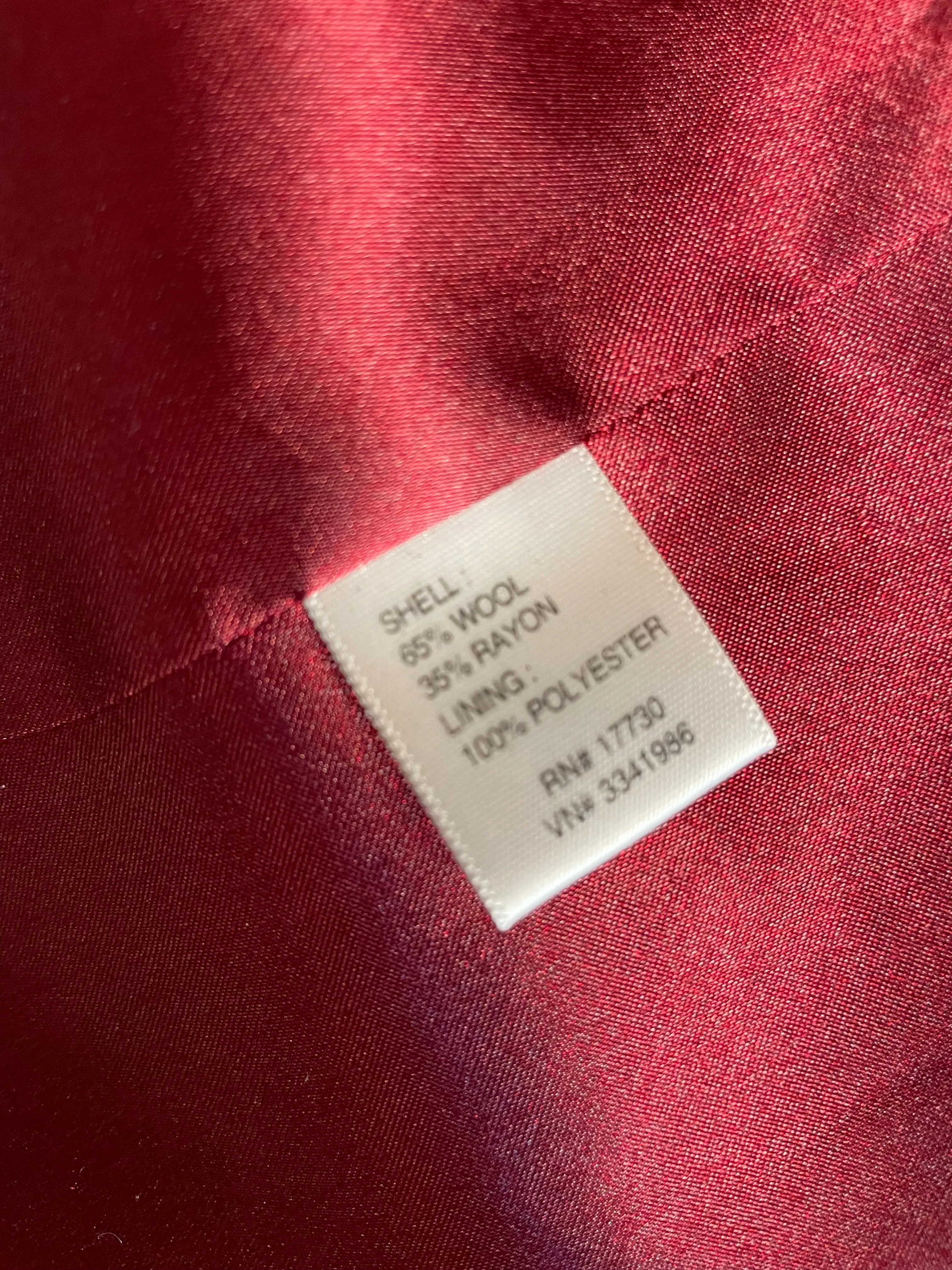 Merona Wool Coat Removable Liner (XXL)