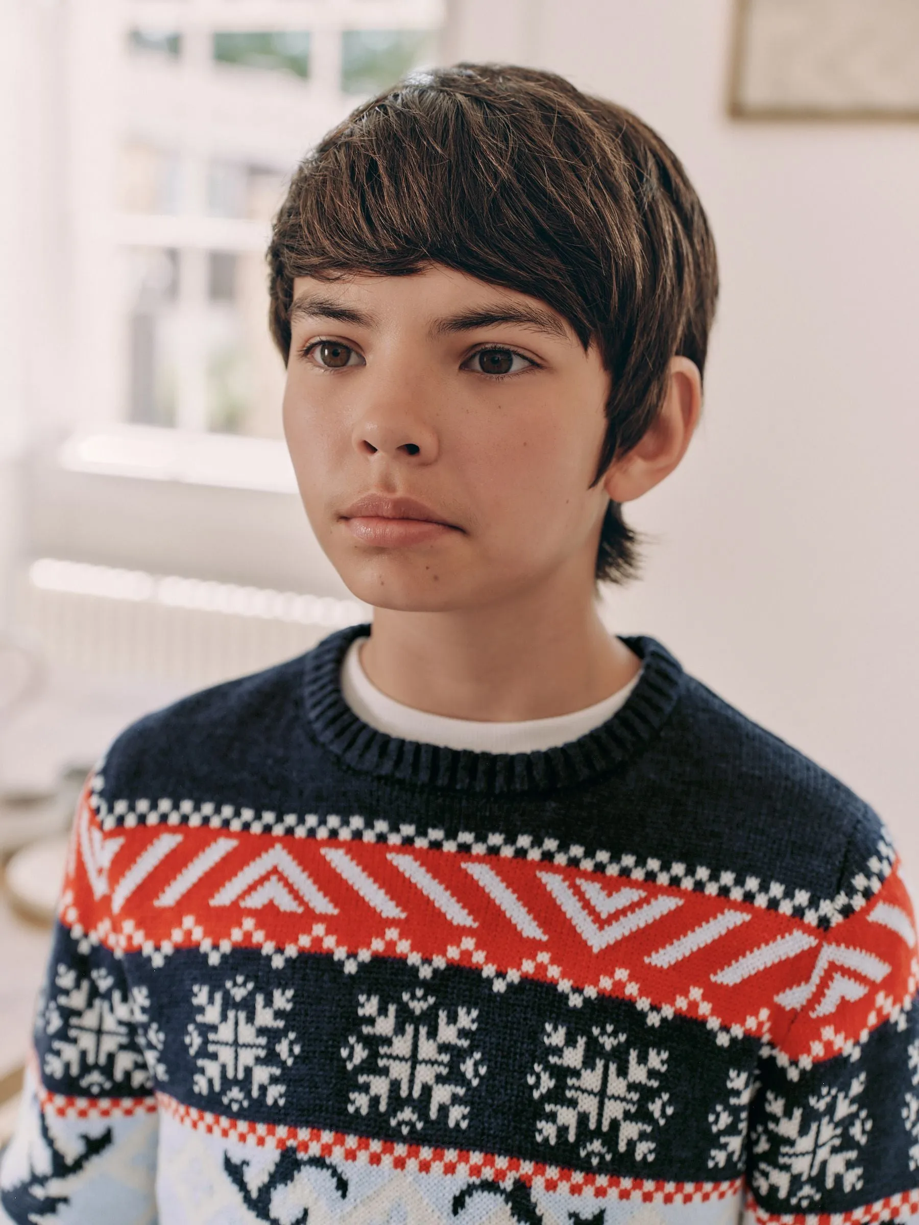Navy Blue/Red Matching Family Boys Christmas Fairisle Pattern Reindeer Jumper (3mths-16yrs)