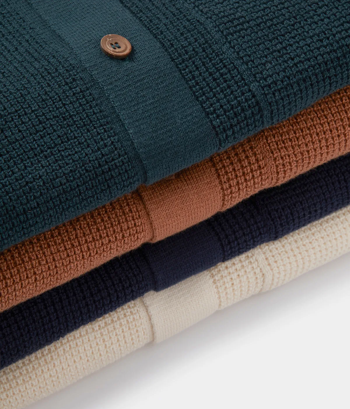Navy Waffle Knit Polo
