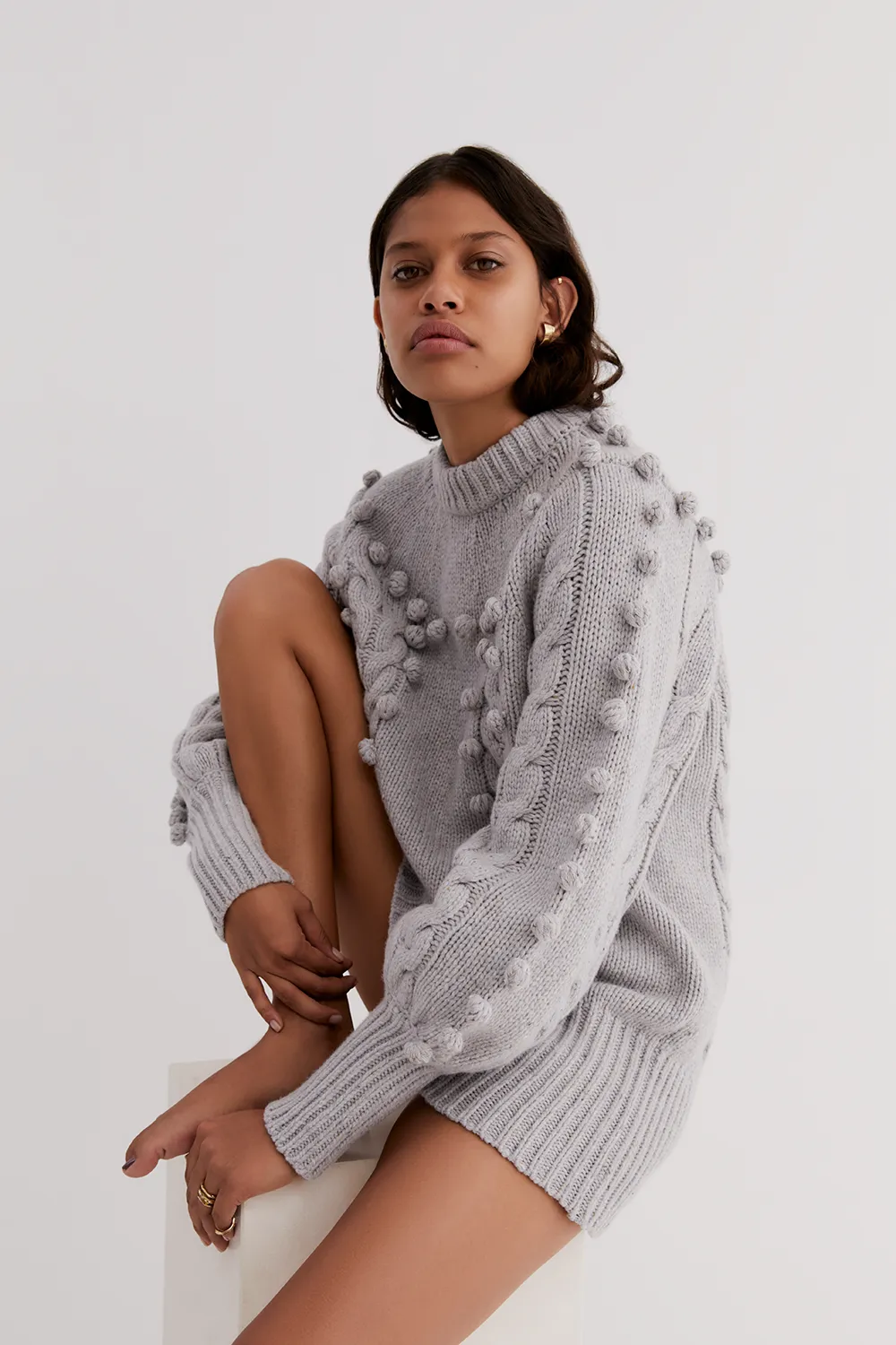 Olivia Wool Knit | Grey Dot Marle