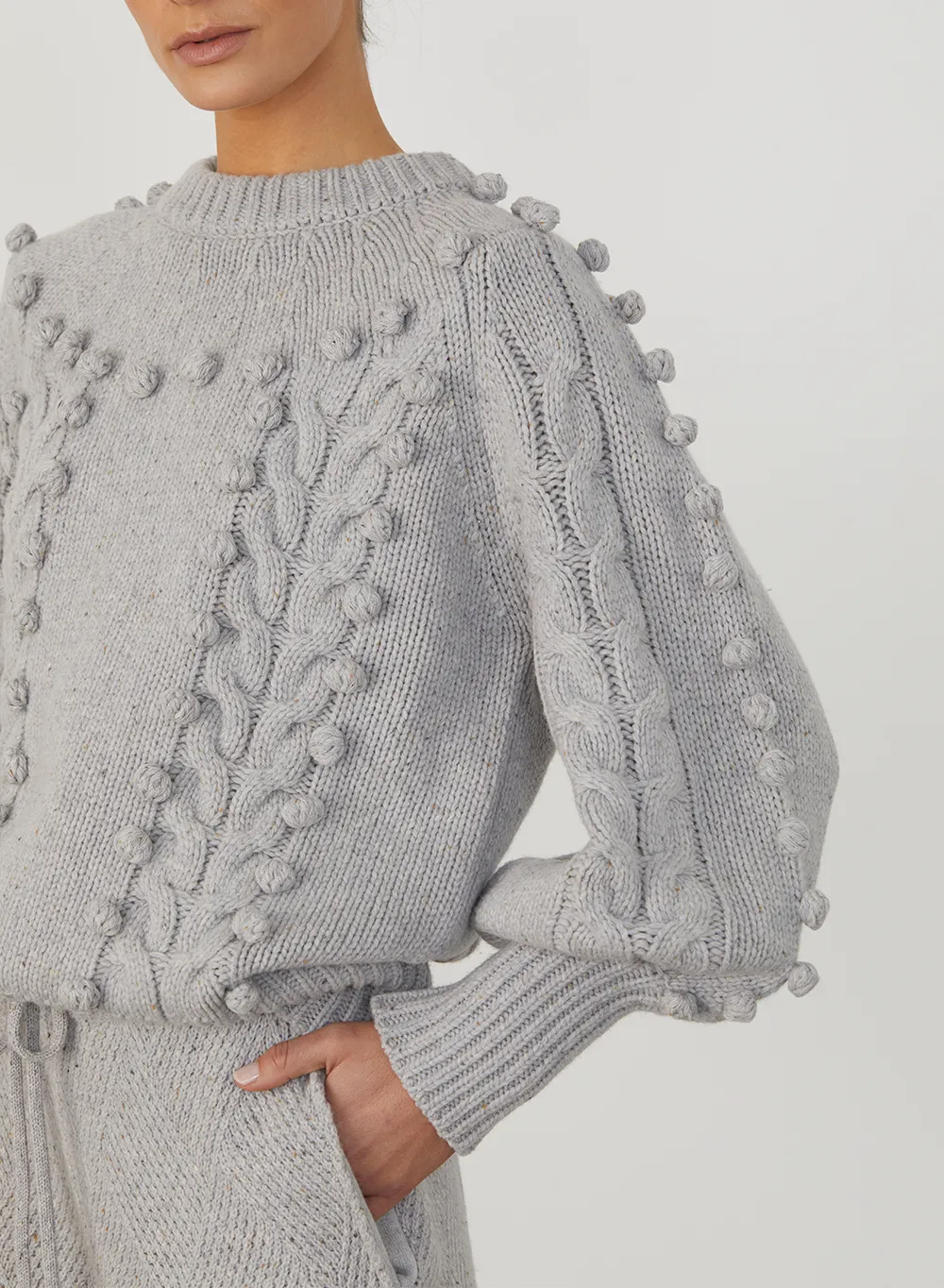 Olivia Wool Knit | Grey Dot Marle