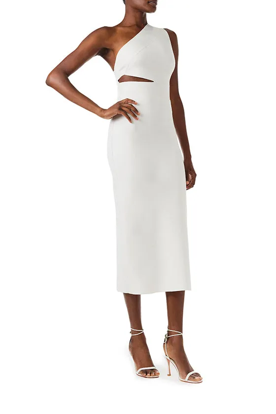 One Shoulder Knit Midi Dress