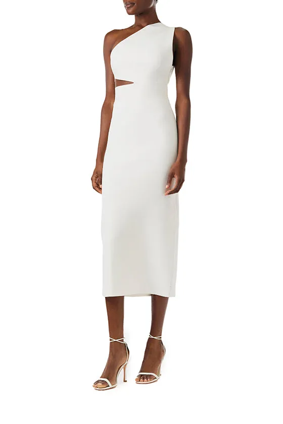 One Shoulder Knit Midi Dress