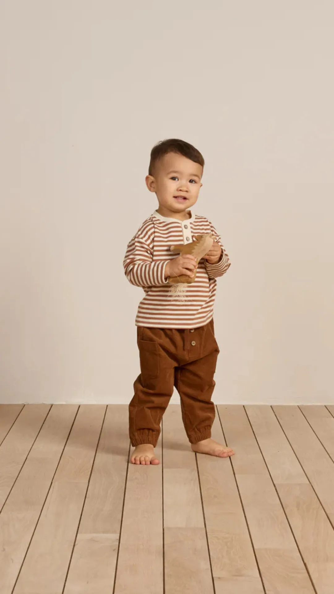Organic Pocketed Woven Jumpsuit in Cinnamon Plaid | Quincy Mae