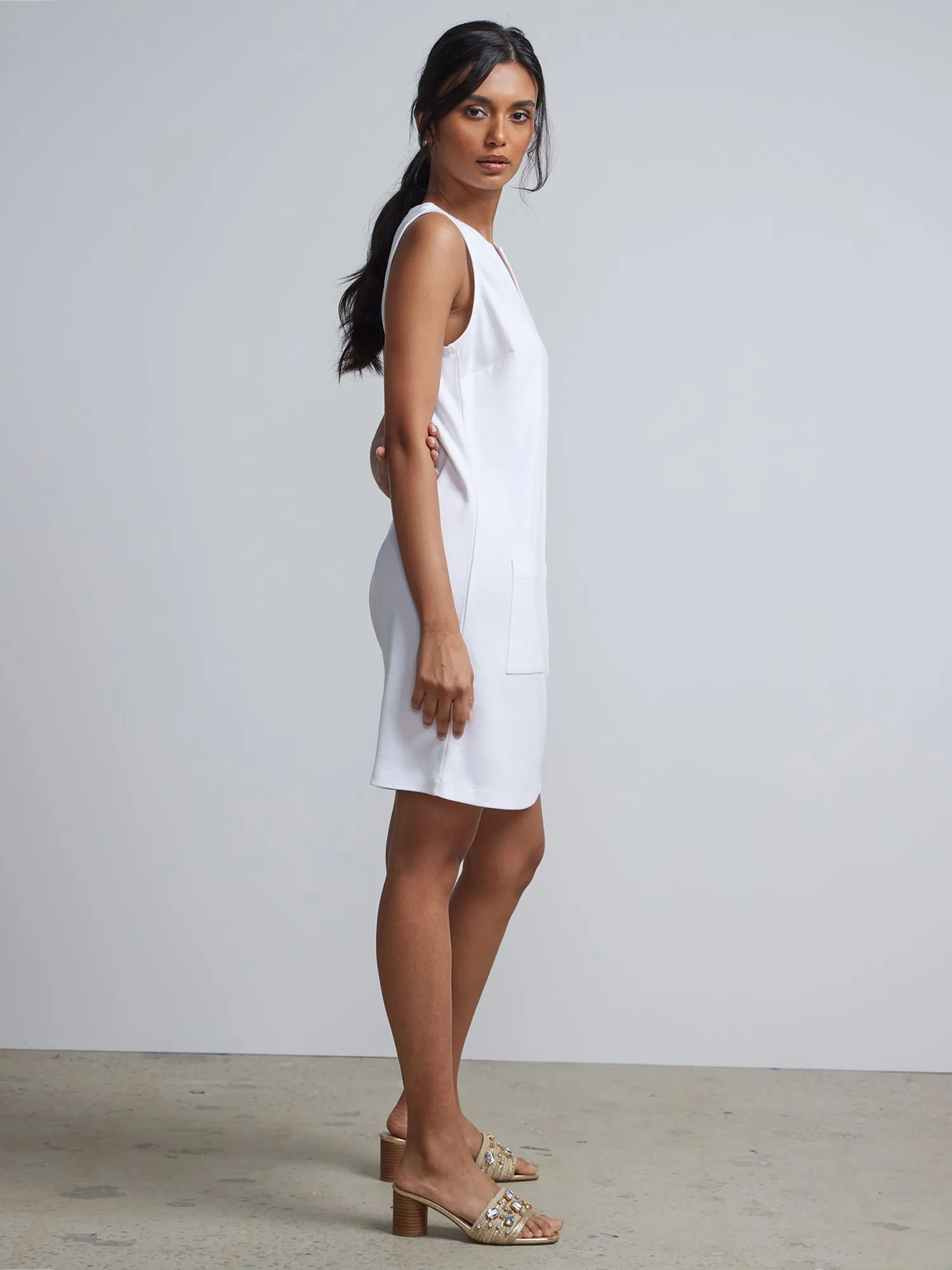 Patch-Pocket Shift Dress - City Knits