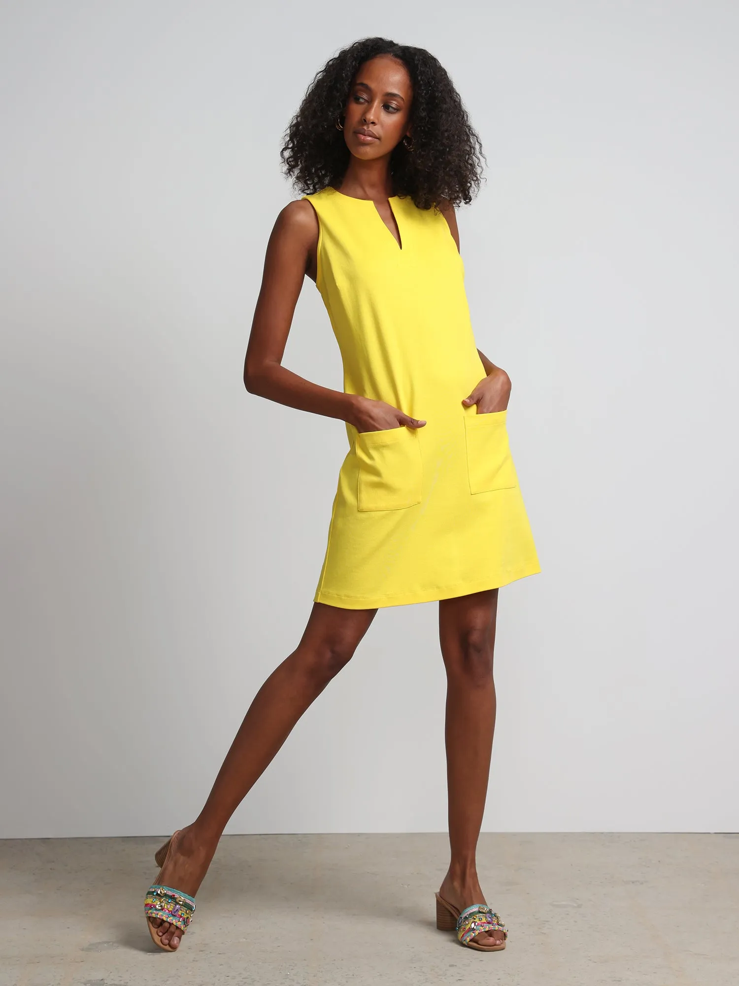 Patch-Pocket Shift Dress - City Knits