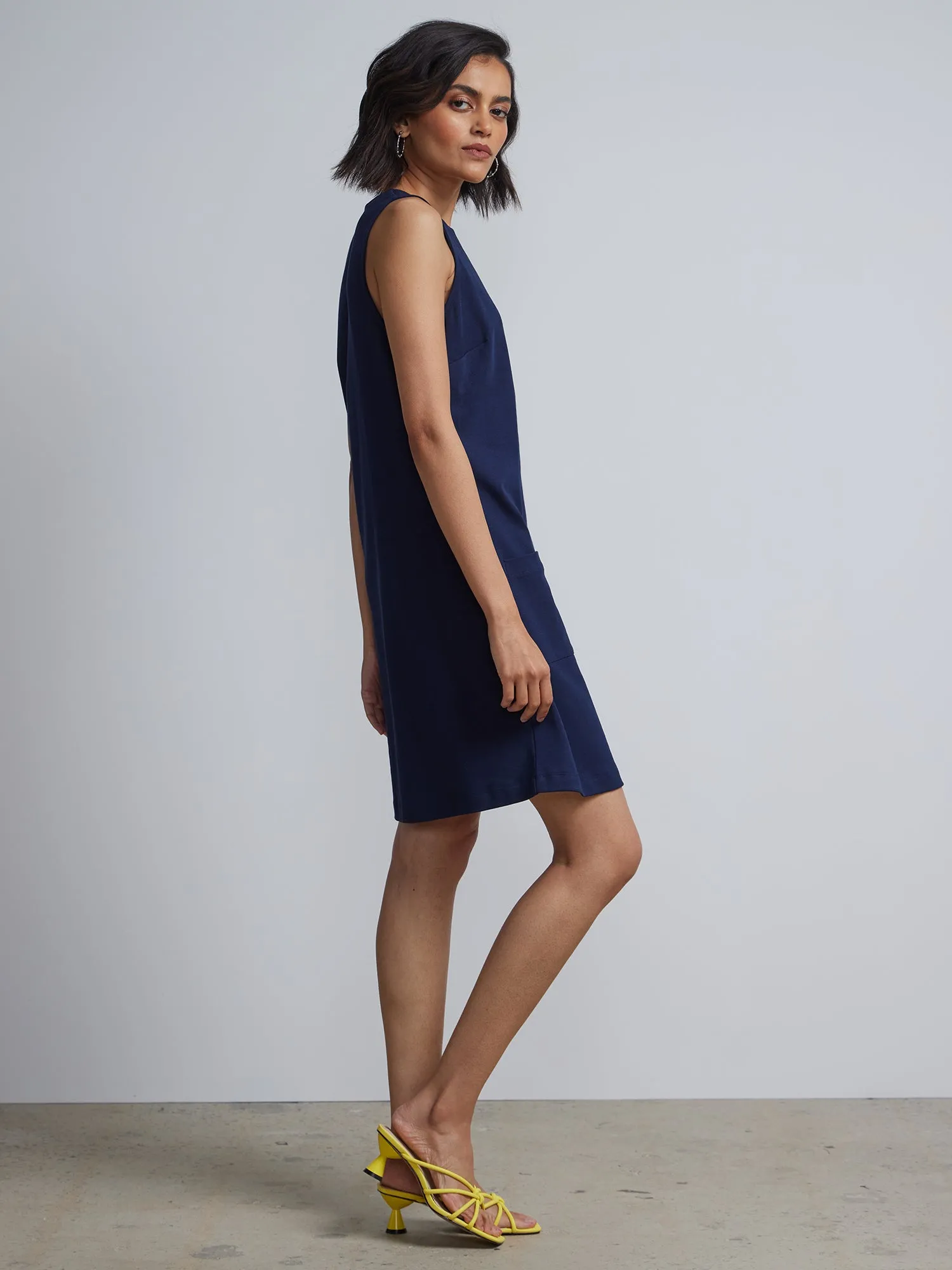 Patch-Pocket Shift Dress - City Knits