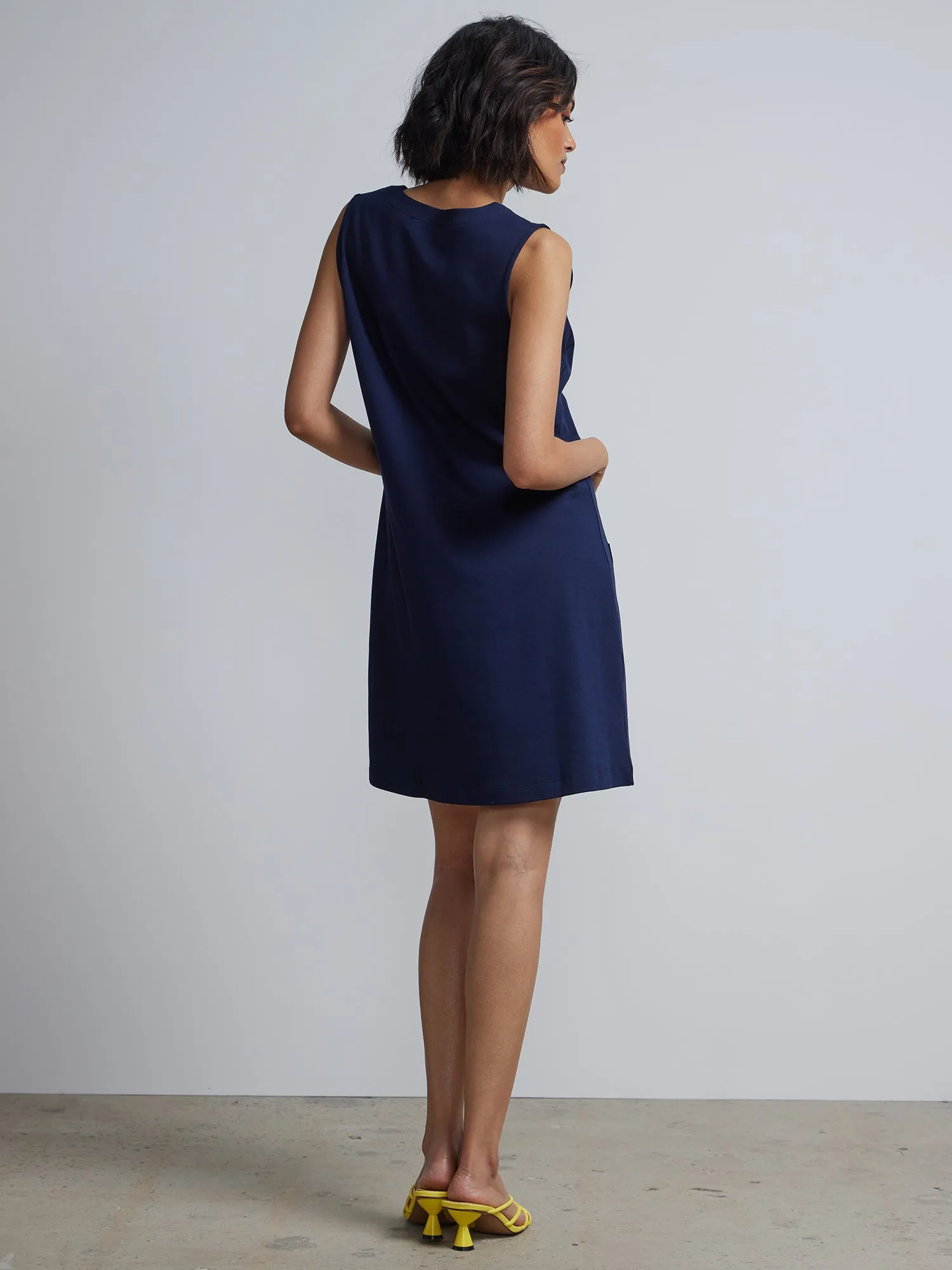 Patch-Pocket Shift Dress - City Knits
