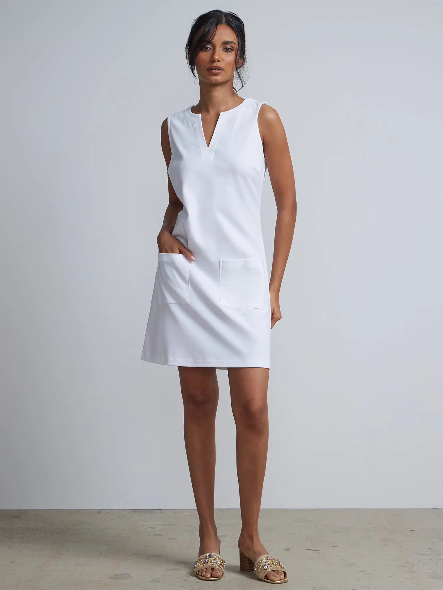 Patch-Pocket Shift Dress - City Knits