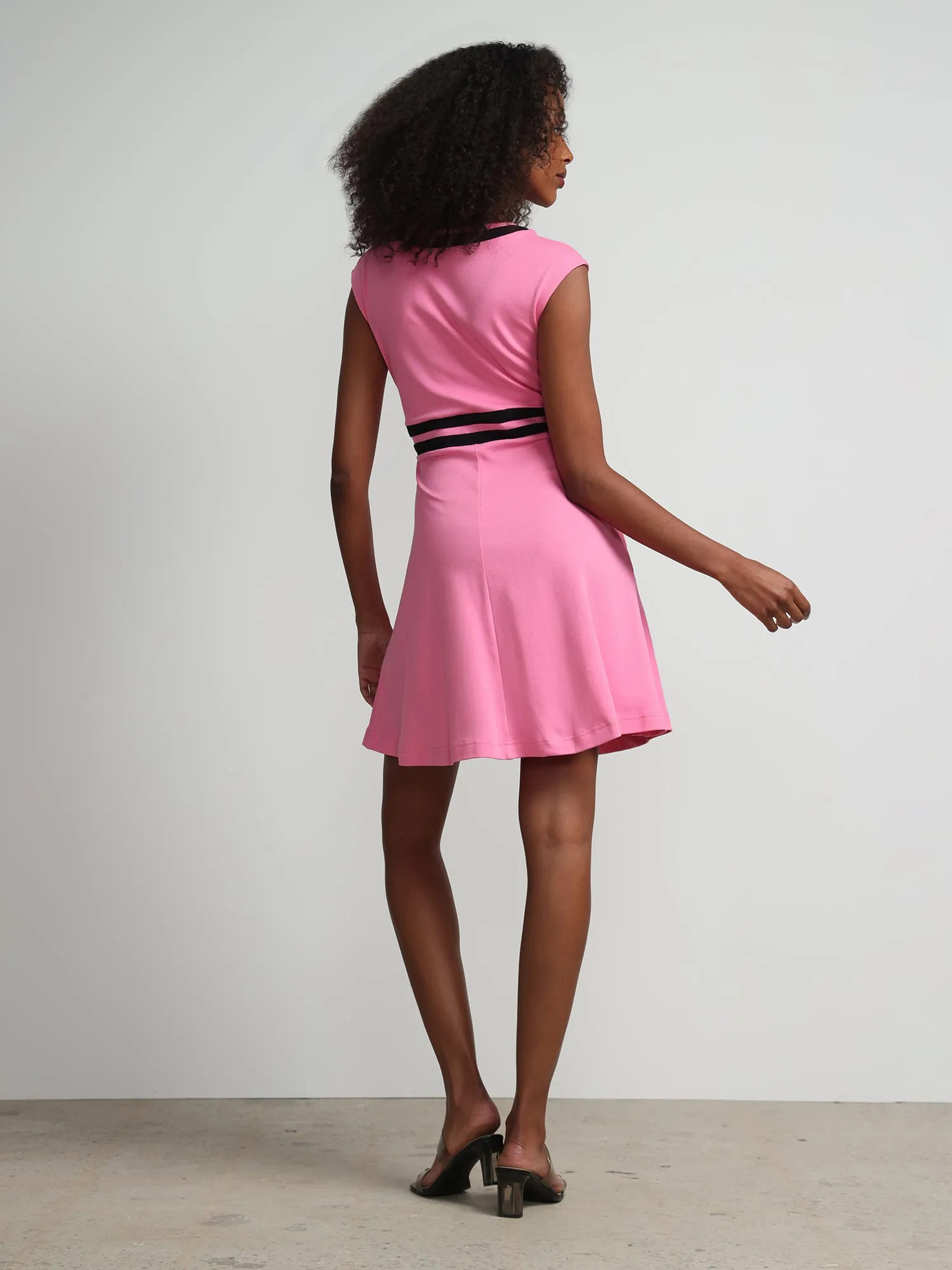 Petite Colorblock Accent Wrap Dress - City Knits