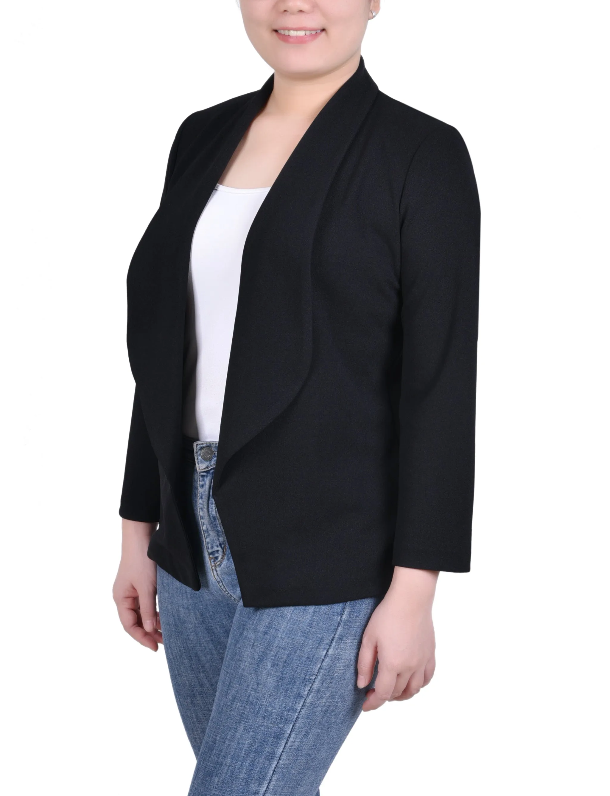 Petite Long Sleeve Ponte Jacket