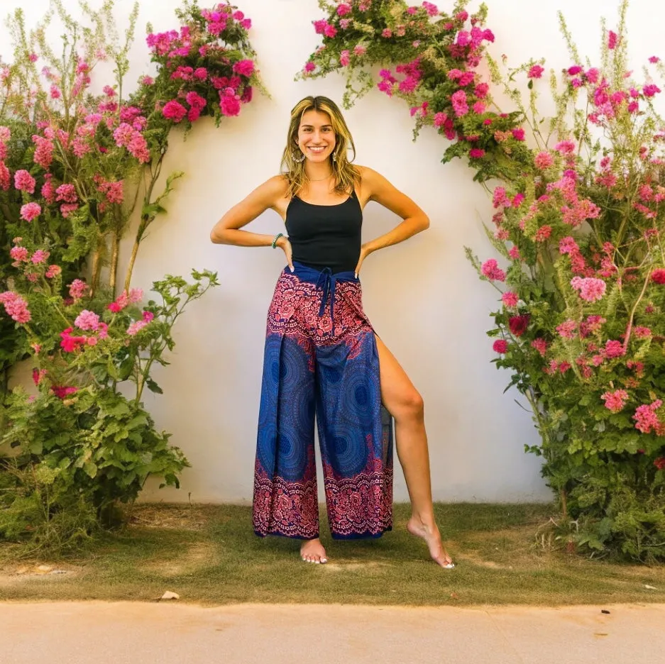 Plink Blue Mandala Palazzo Wrap Pants
