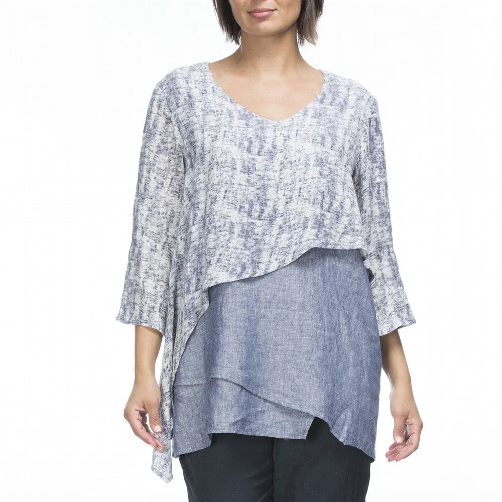 Printed Mesh Overlay Top