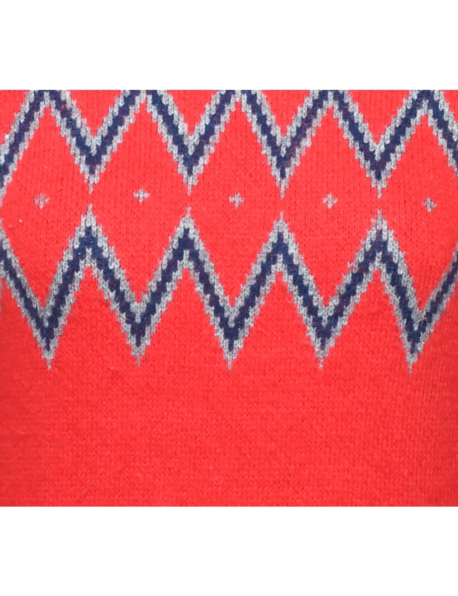 Red Nordic Jumper - S
