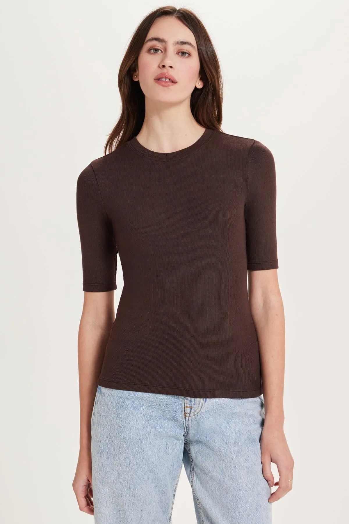 Ribbed Half Sleeve Tee