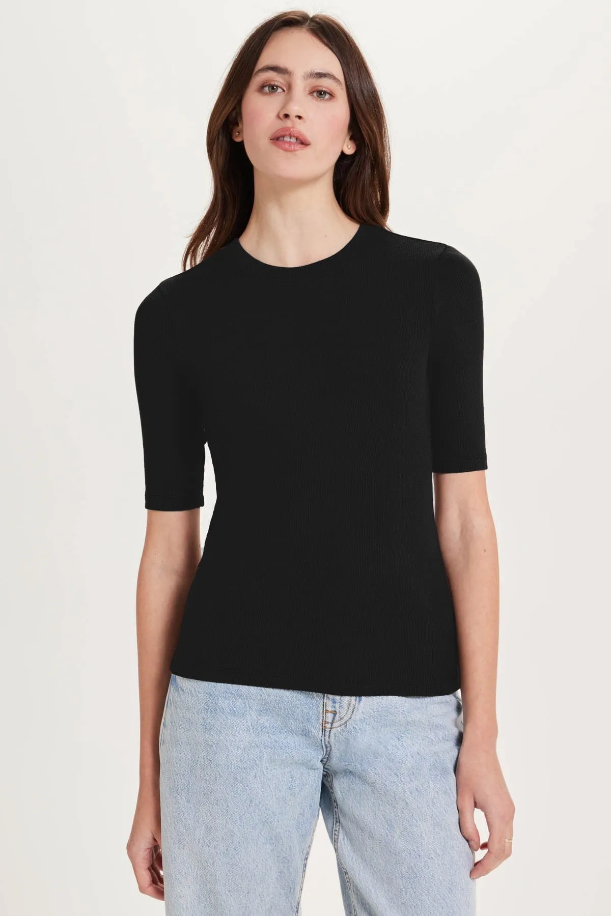 Ribbed Half Sleeve Tee