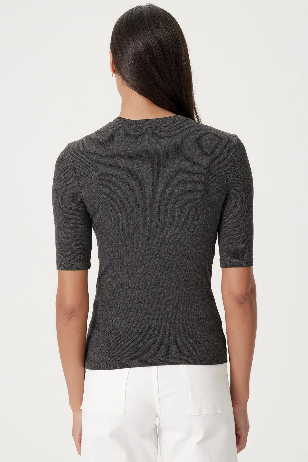 Ribbed Half Sleeve Tee
