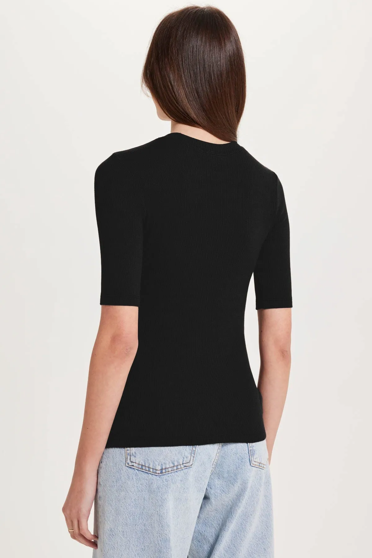 Ribbed Half Sleeve Tee
