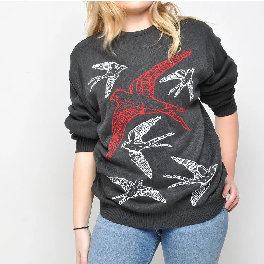Run & Fly - Birds - Womens Jumper - Black