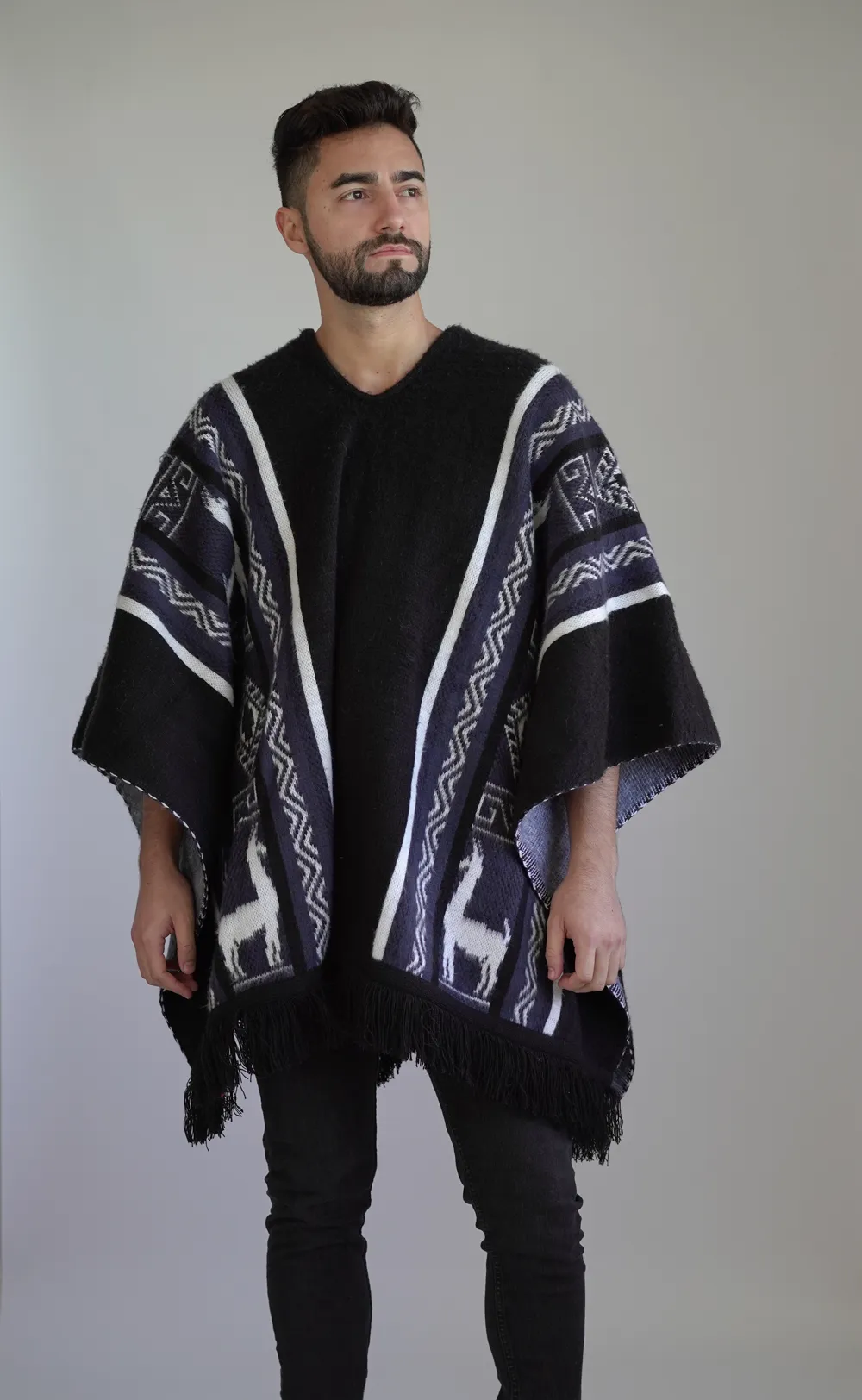 Rustic Alpaca Wool Poncho
