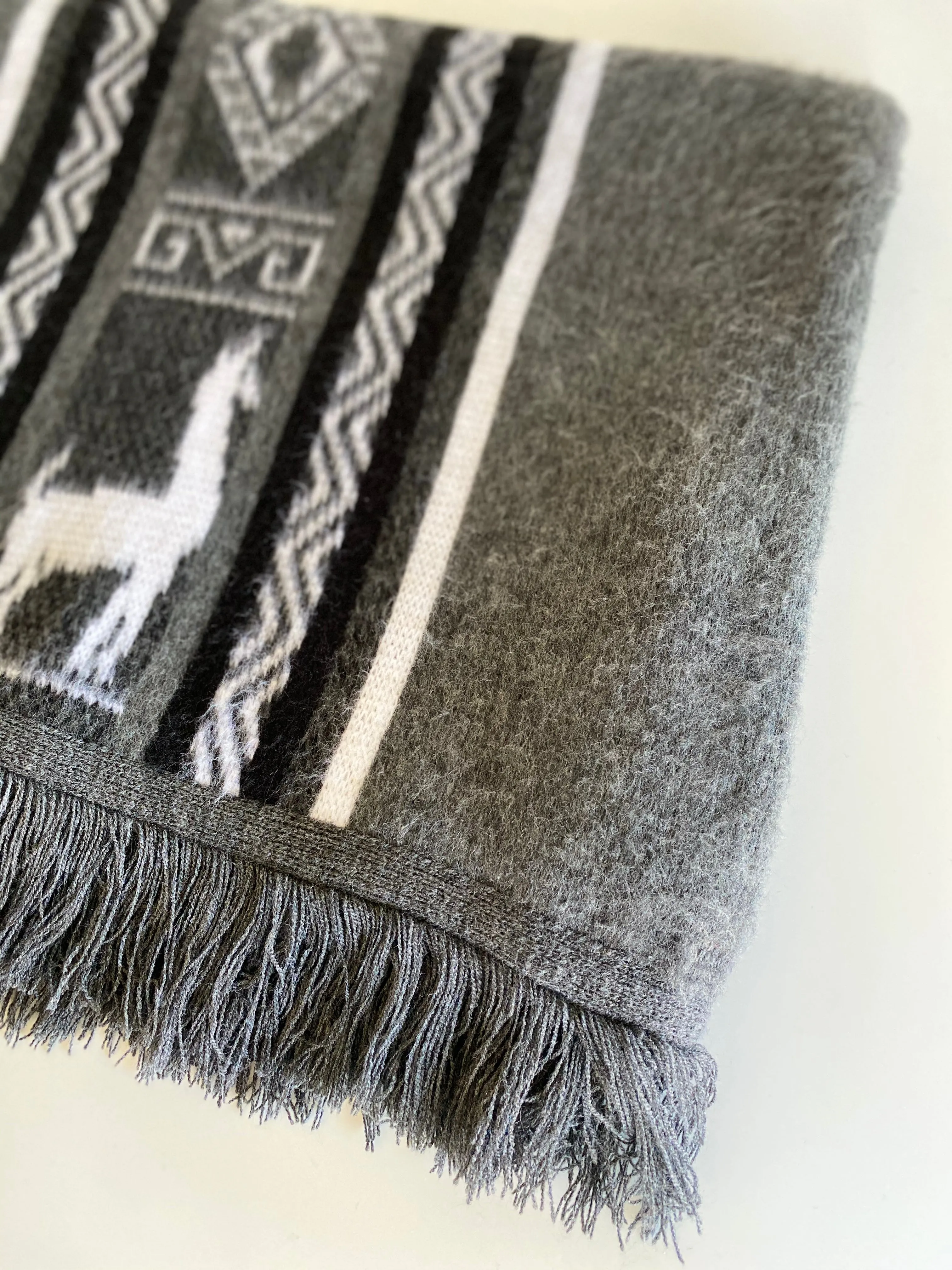 Rustic Alpaca Wool Poncho