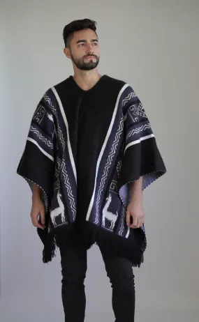 Rustic Alpaca Wool Poncho