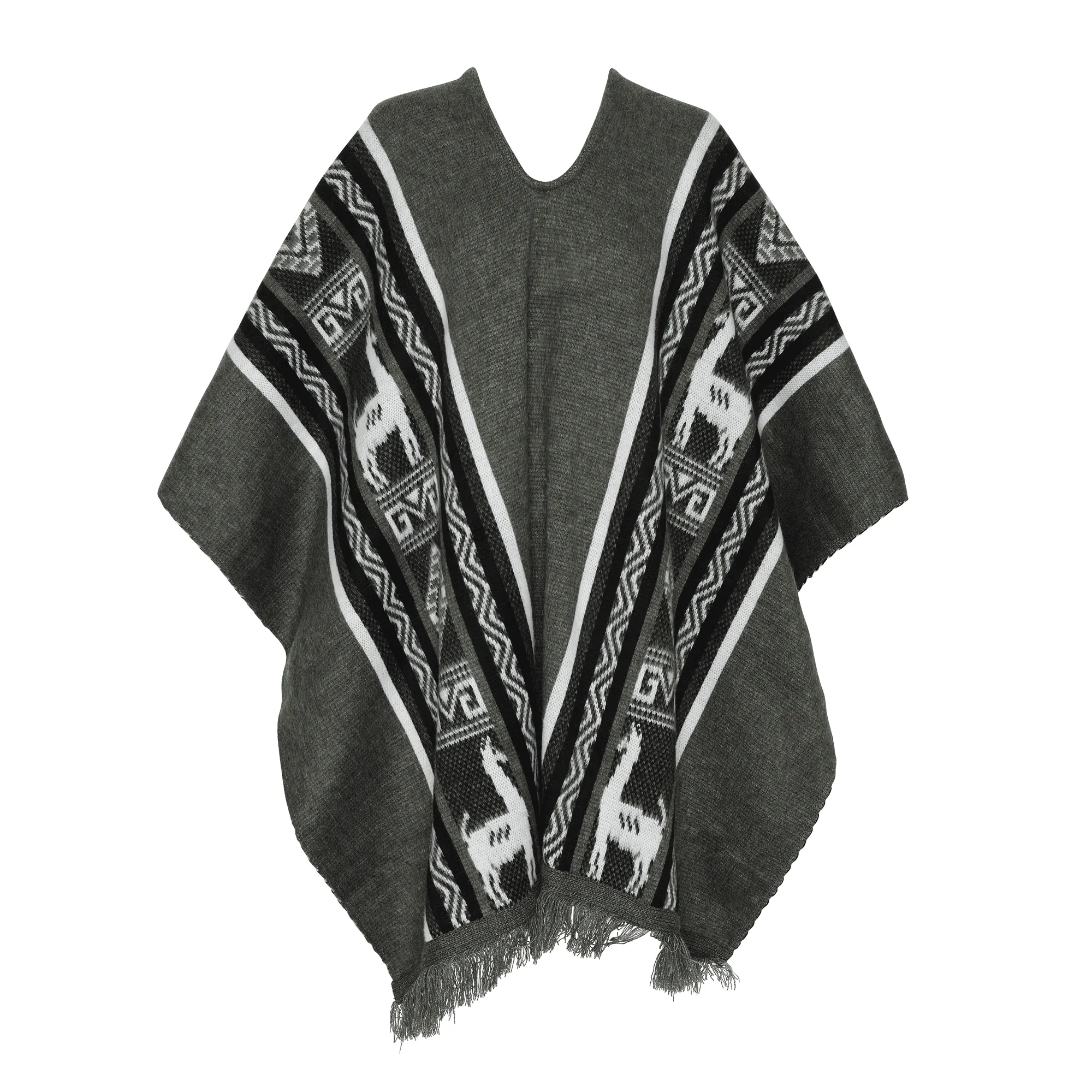 Rustic Alpaca Wool Poncho