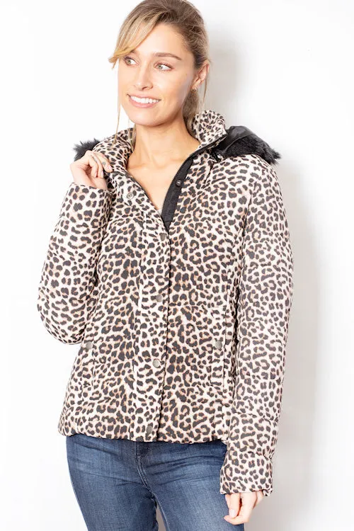SABENA ANIMAL PRINT PUFFER JACKET