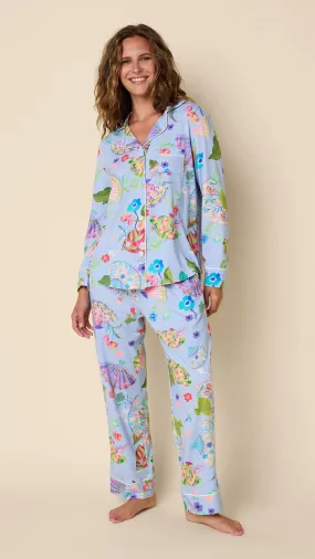 Shanghai Fans Pima Knit Long-Sleeved Pajama - Small