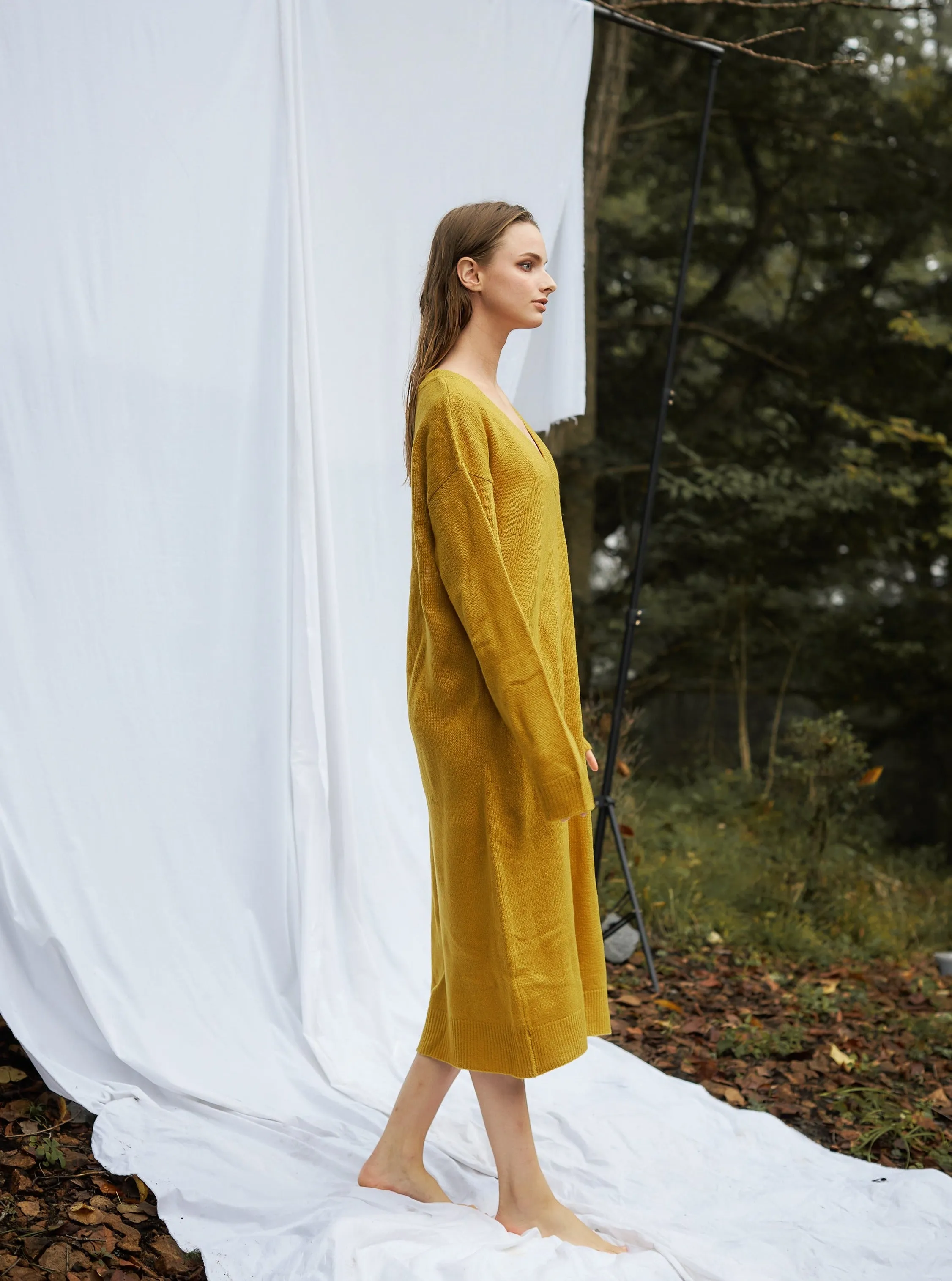 soft knit dress / 蜂蜜(mustard)