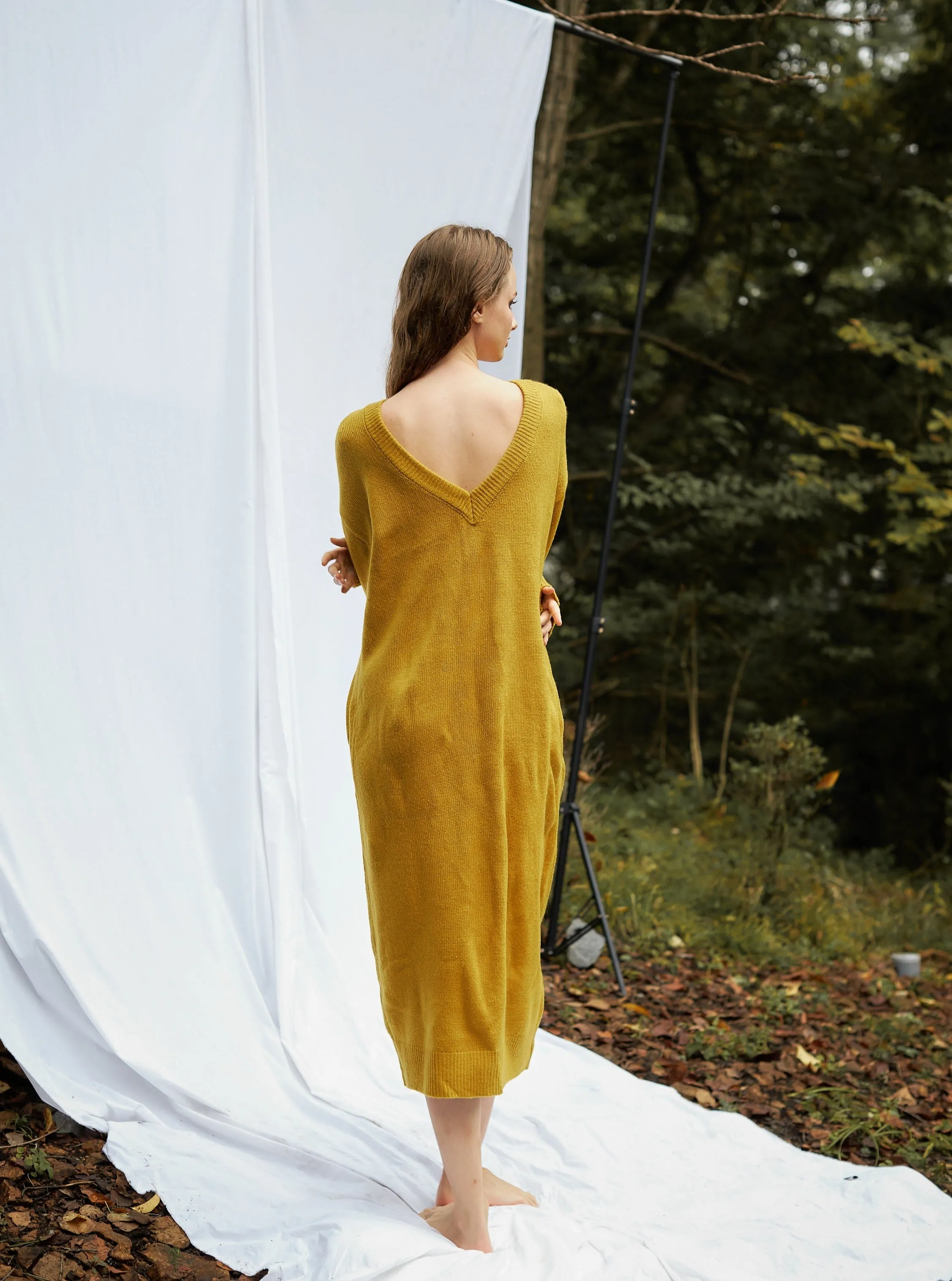soft knit dress / 蜂蜜(mustard)