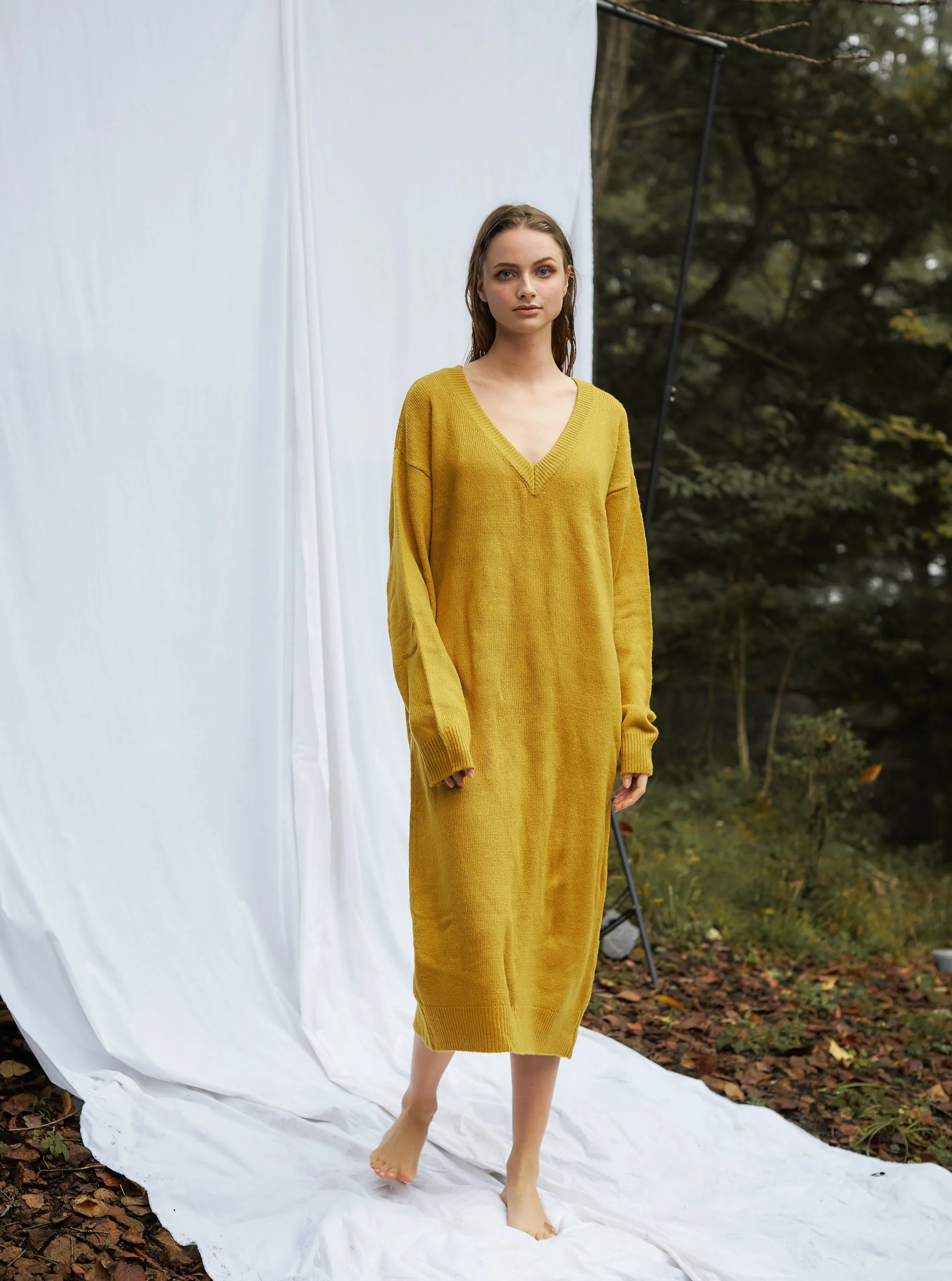 soft knit dress / 蜂蜜(mustard)