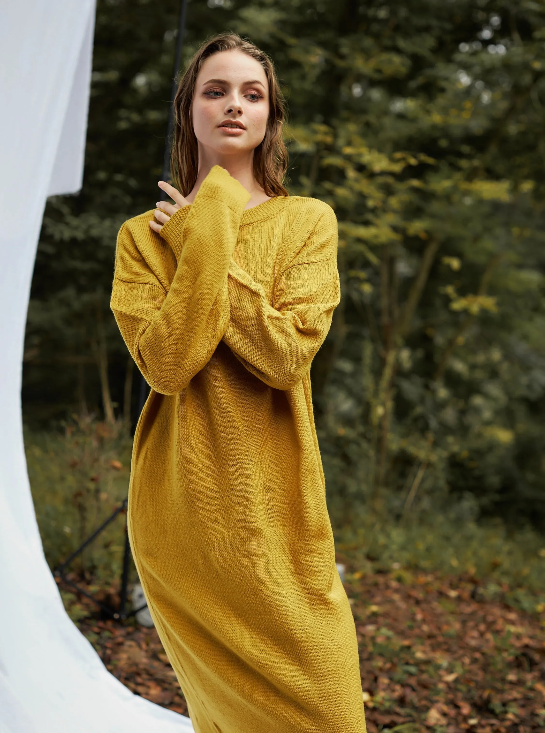 soft knit dress / 蜂蜜(mustard)