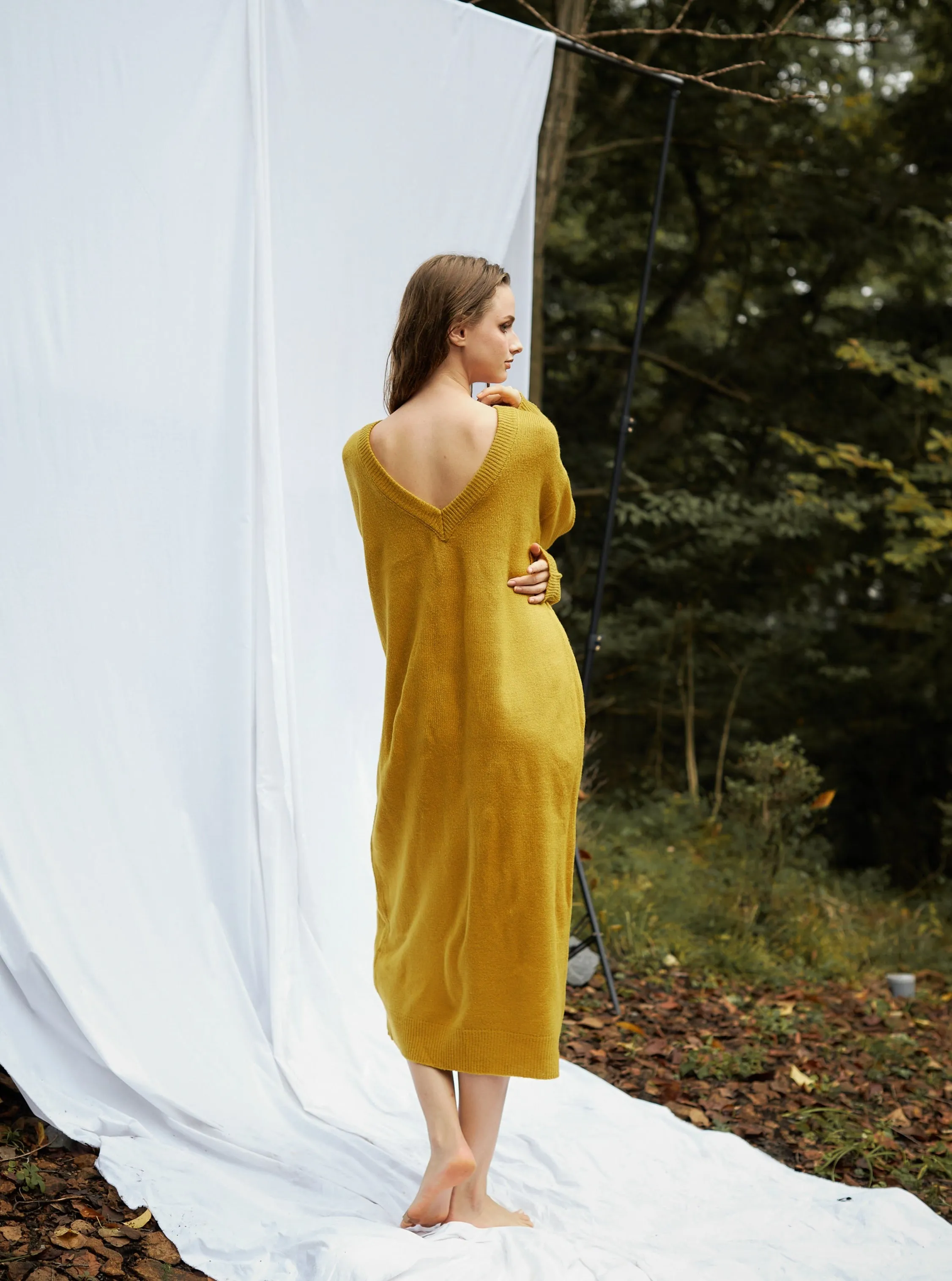 soft knit dress / 蜂蜜(mustard)