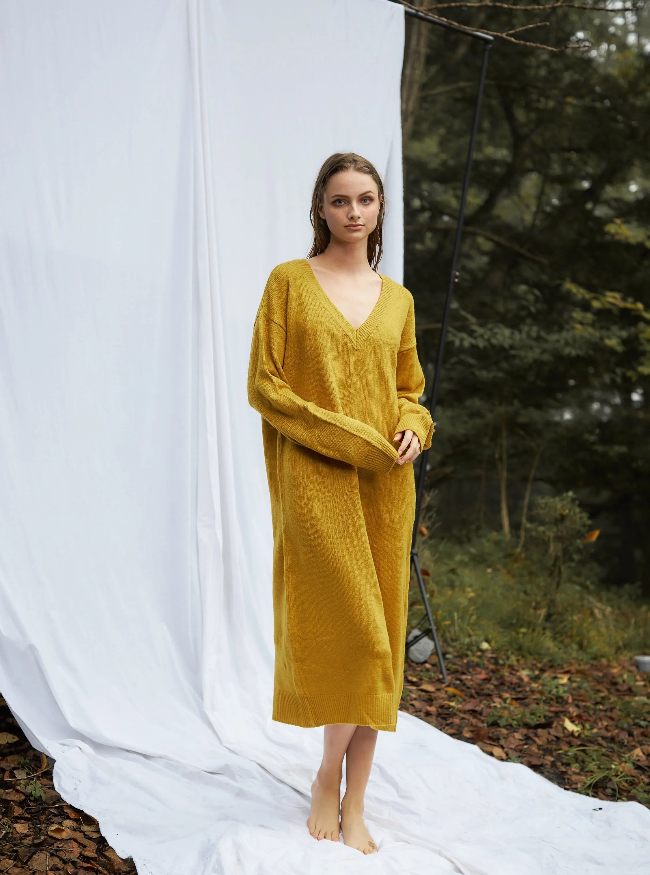 soft knit dress / 蜂蜜(mustard)