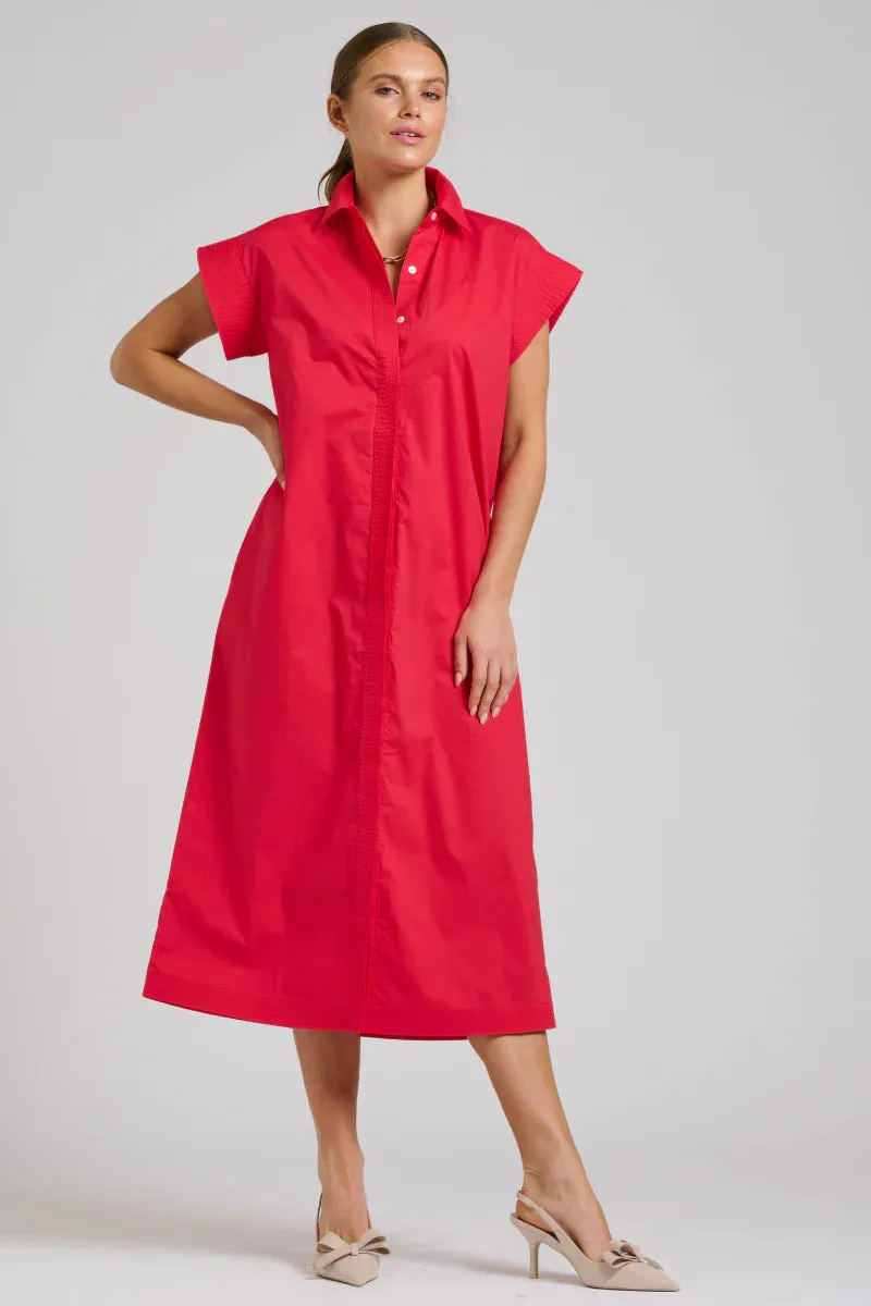 The Fifi Shirt Dress - Red